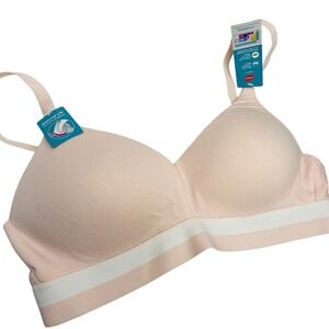 Hanes Signature Natural Lift Bra Light Pink Comfort Band Eco Soft Fibers Size L